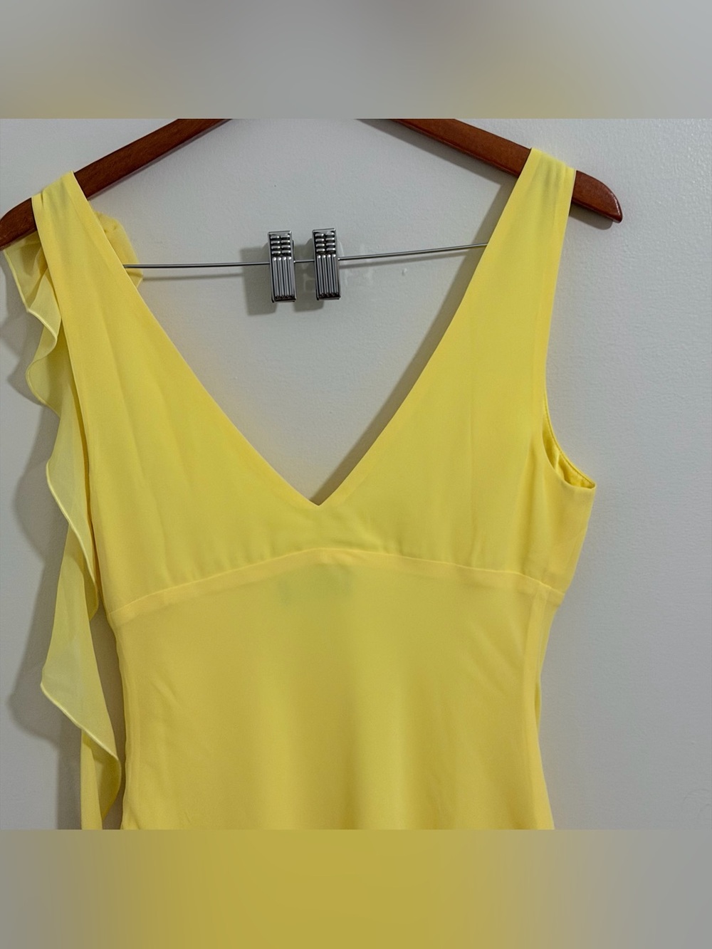 White Fox Boutique Yellow Ruffle Mini Dress - Picture 12 of 14